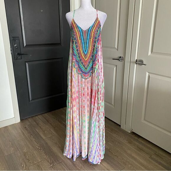 La Moda Clothing Resortwear Multicolored Kaftan Maxi Dress Size S/M - Picture 1 of 12
